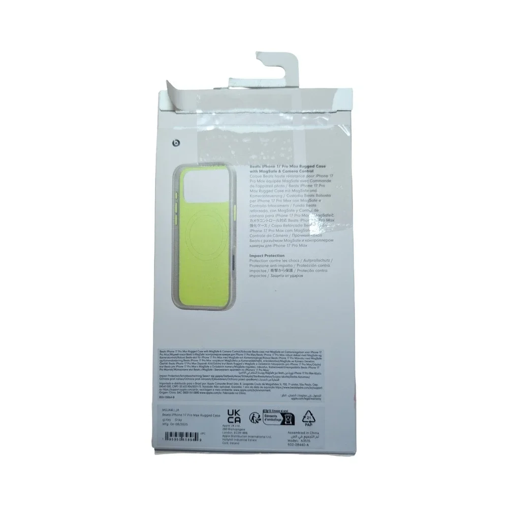 Nn1-O Beats iPhone 17 Pro Max Rugged Case w/MagSafe &‎ Camera Control Gray/Lime